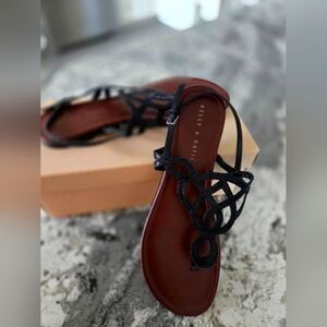 Kelly & Katie Black Flat Sandals Size 10